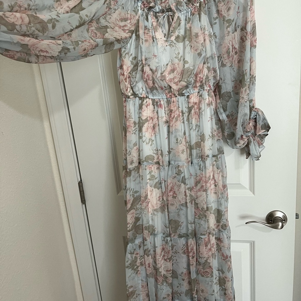 Floral Chiffon Maxi Dress
